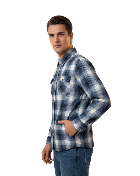 Men's Flannel Shacket Blue
