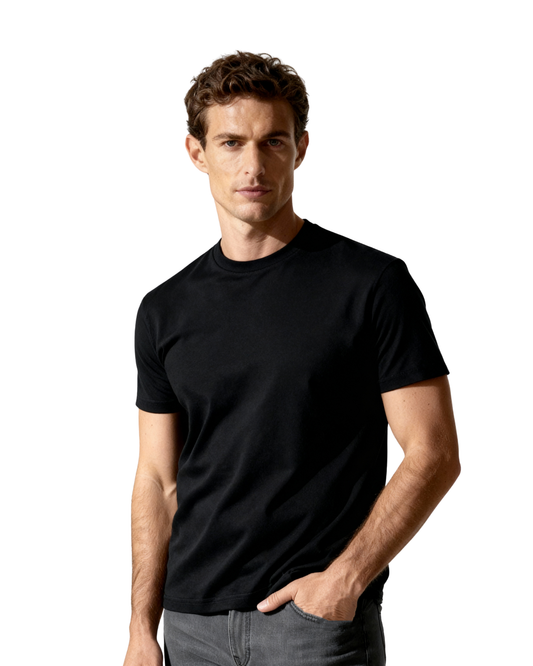 Men’s Crew Neck T-Shirt – Black (4-Pack, Slim Fit)