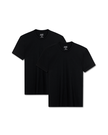 Men’s Crew Neck T-Shirt, Short Sleeve Slim Fit  (Pack of 2)