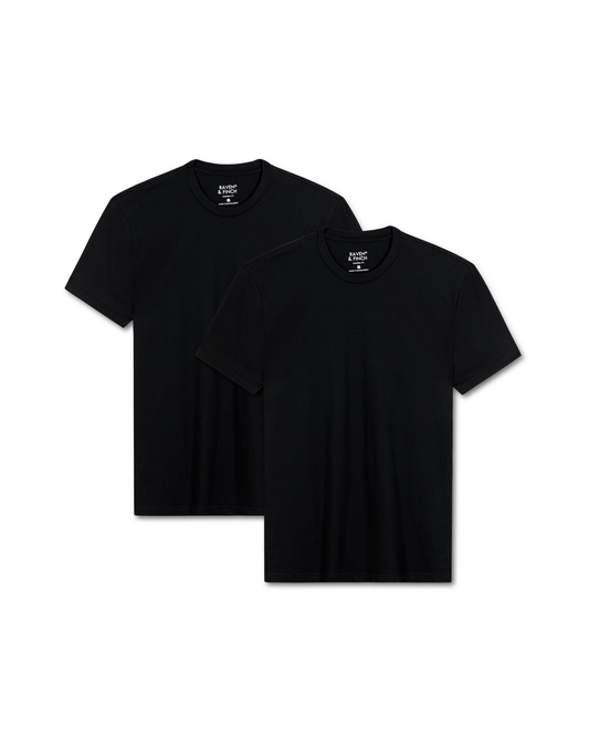 Men’s Crew Neck T-Shirt, Short Sleeve Slim Fit  (Pack of 2)