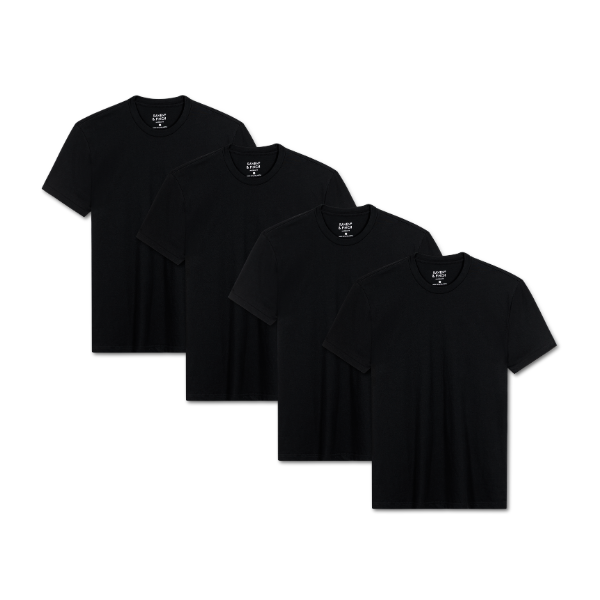 Men’s Crew Neck T-Shirt, Short Sleeve Slim Fit (Pack of 4)