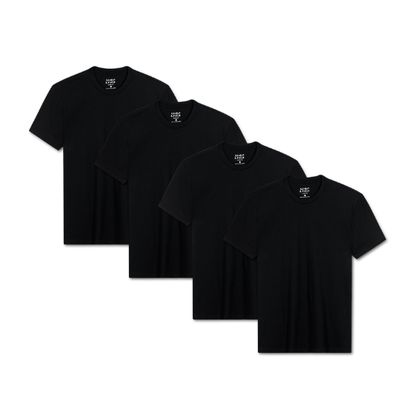 Men’s Crew Neck T-Shirt, Short Sleeve Slim Fit (Pack of 4)