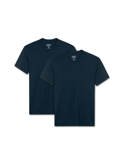Men’s Crew Neck T-Shirt, Short Sleeve Slim Fit  (Pack of 2)