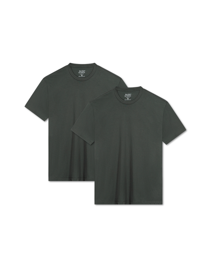 Men’s Crew Neck T-Shirt, Short Sleeve Slim Fit  (Pack of 2)