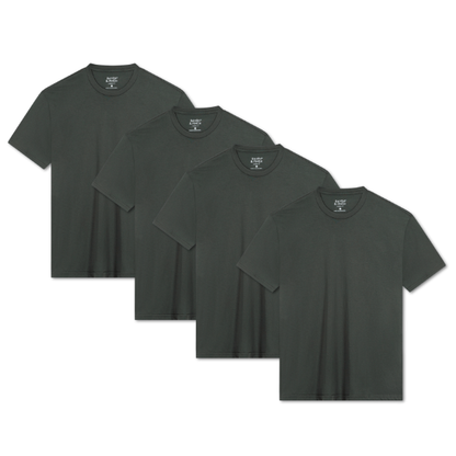 Men’s Crew Neck T-Shirt, Short Sleeve Slim Fit (Pack of 4)