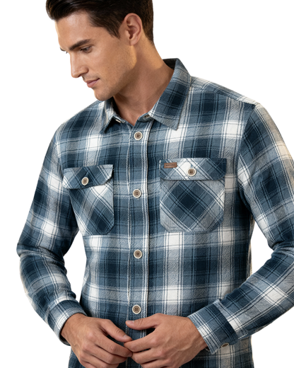 Men's Flannel Shacket Blue