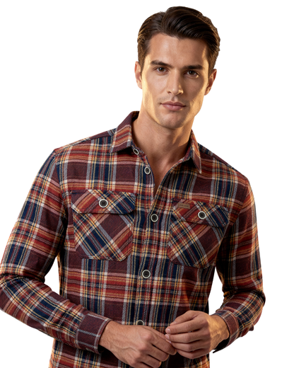 Men's Flannel Shacket Red
