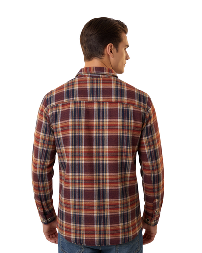 Men's Flannel Shacket Red
