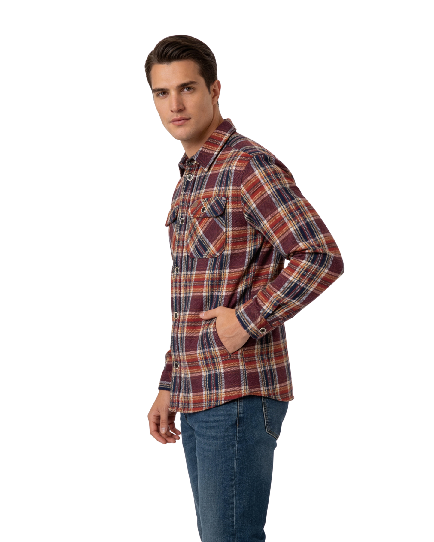 Men's Flannel Shacket Red