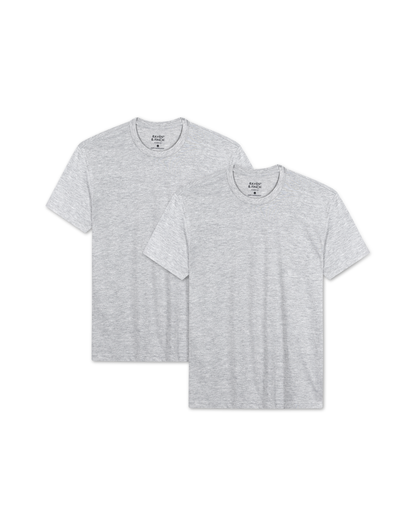 Men’s Crew Neck T-Shirt, Short Sleeve Slim Fit  (Pack of 2)