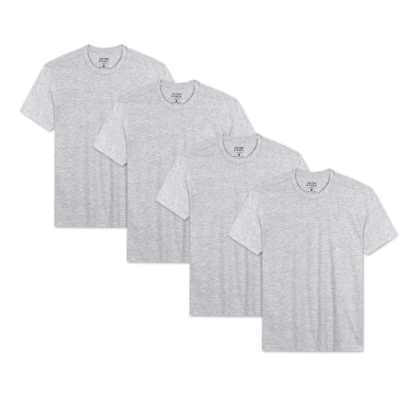 Men’s Crew Neck T-Shirt, Short Sleeve Slim Fit (Pack of 4)