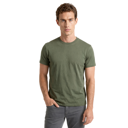 Men’s Crew Neck T-Shirt, Short Sleeve Slim Fit Solid Tee