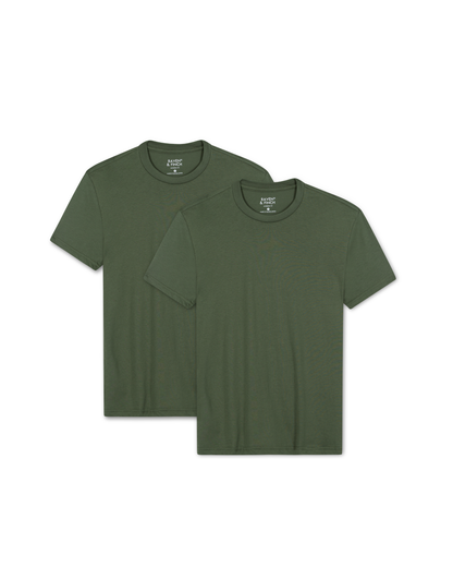 Men’s Crew Neck T-Shirt, Short Sleeve Slim Fit  (Pack of 2)
