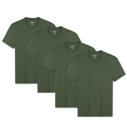 Men’s Crew Neck T-Shirt, Short Sleeve Slim Fit (Pack of 4)