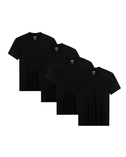 Men’s Crew Neck T-Shirt – Black (4-Pack, Slim Fit)