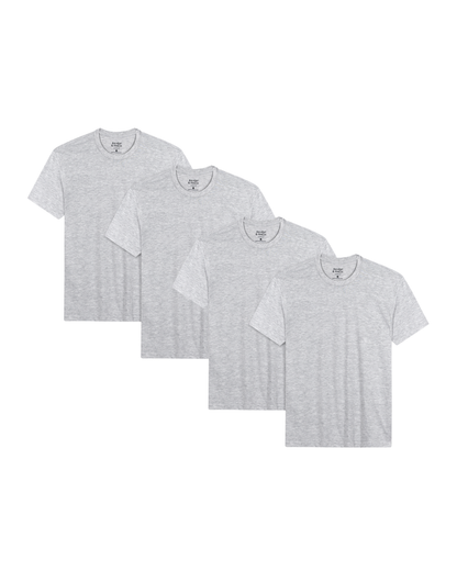 Men’s Crew Neck T-Shirt – Heather Gray (4-Pack, Slim Fit)