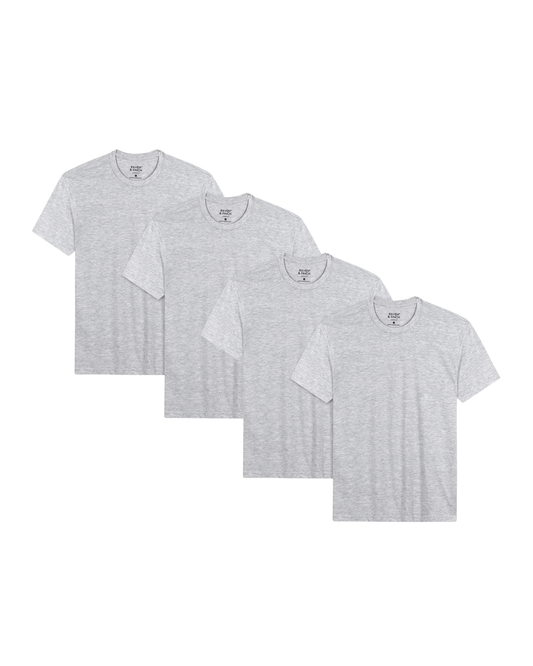 Men’s Crew Neck T-Shirt – Heather Gray (4-Pack, Slim Fit)