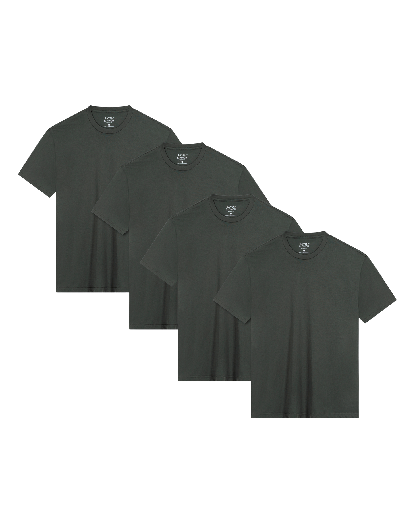 Men’s Crew Neck T-Shirt – Carbon (4-Pack, Slim Fit)