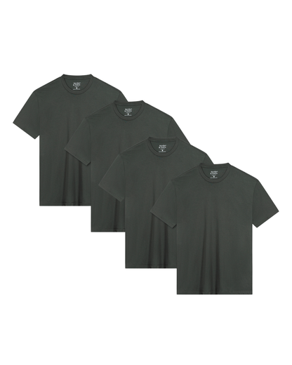 Men’s Crew Neck T-Shirt – Carbon (4-Pack, Slim Fit)