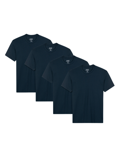 Men’s Crew Neck T-Shirt – Navy Blue (4-Pack, Slim Fit)