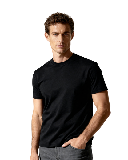 Men’s Crew Neck T-Shirt – Black (4-Pack, Slim Fit)
