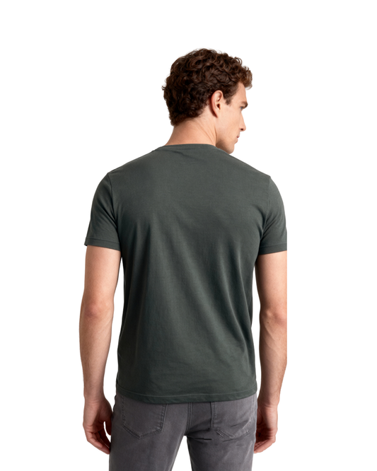Men’s Crew Neck T-Shirt, Short Sleeve Slim Fit Solid Tee, Carbon