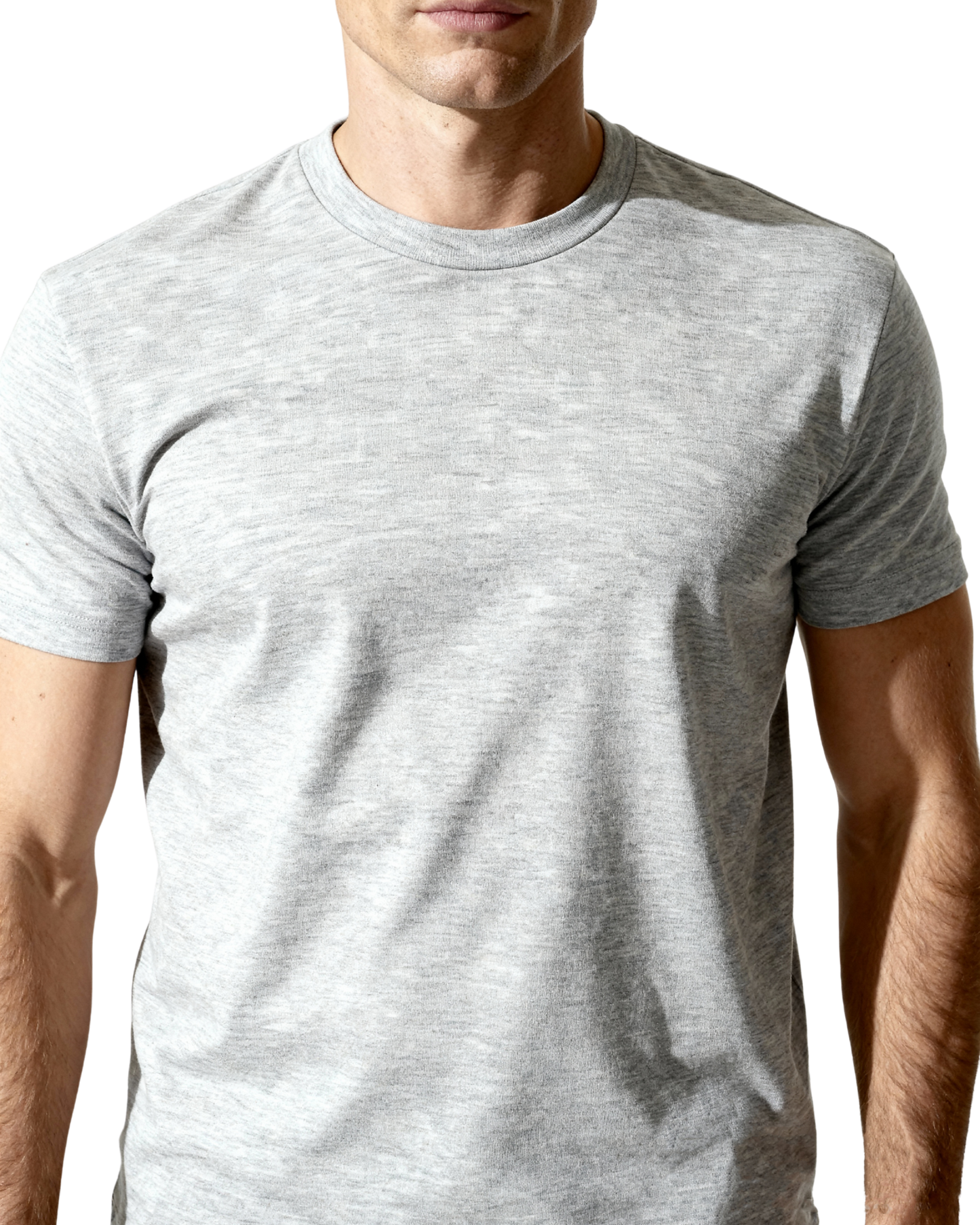 Men’s Crew Neck T-Shirt – Heather Gray (4-Pack, Slim Fit)