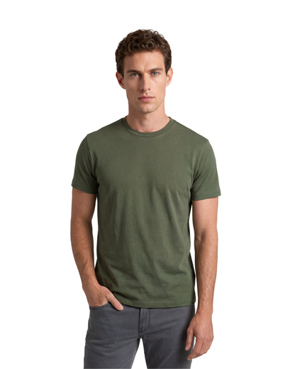 Men’s Crew Neck T-Shirt – Military Green (4-Pack, Slim Fit)