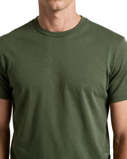 Men’s Crew Neck T-Shirt, Short Sleeve Slim Fit Solid Tee