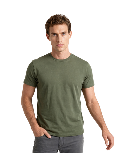 Men’s Crew Neck T-Shirt, Short Sleeve Slim Fit Solid Tee