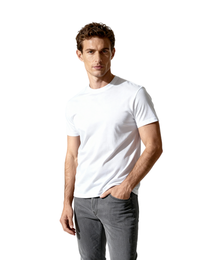 Men’s Crew Neck T-Shirt, Short Sleeve Slim Fit Solid Tee