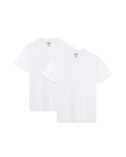 Men’s Crew Neck T-Shirt, Short Sleeve Slim Fit  (Pack of 2)