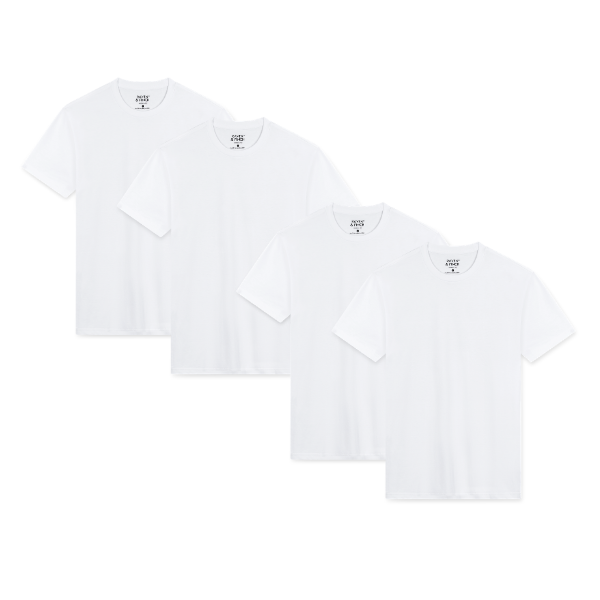 Men’s Crew Neck T-Shirt, Short Sleeve Slim Fit (Pack of 4)
