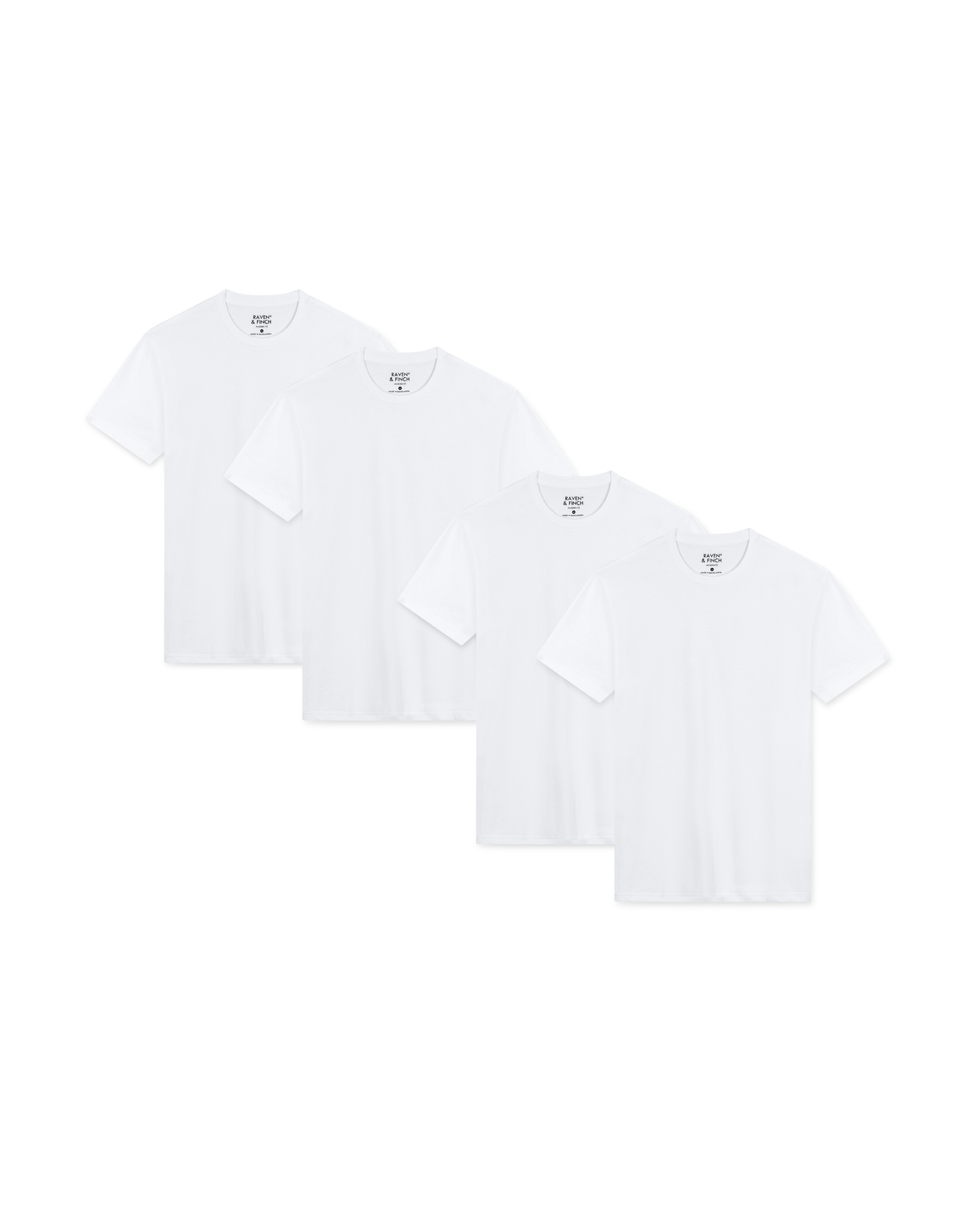 Men’s Crew Neck T-Shirt – White (4-Pack, Slim Fit)