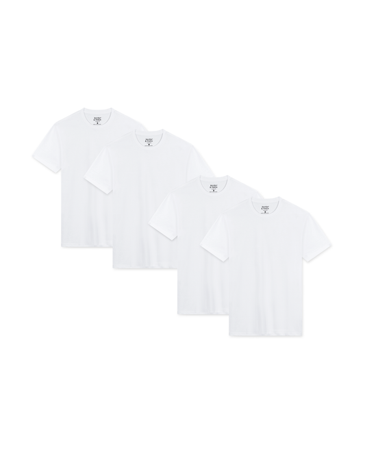 Men’s Crew Neck T-Shirt – White (4-Pack, Slim Fit)