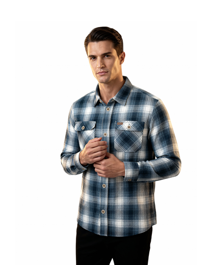 Men's Flannel Shacket Blue